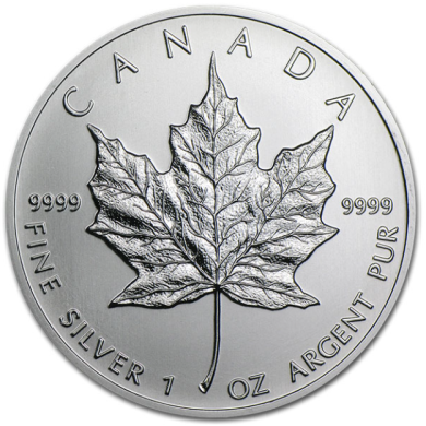 1999 Canada $5 Dollars Maple Leaf  99,99% Fine Silver 1 oz Coin *** COIN MAYBE TONED ***