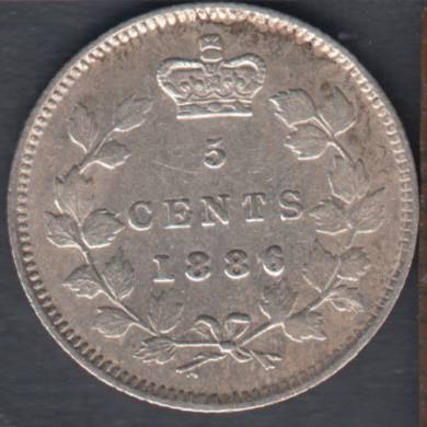 1886 - Large '6' - VF - Canada 5 Cents