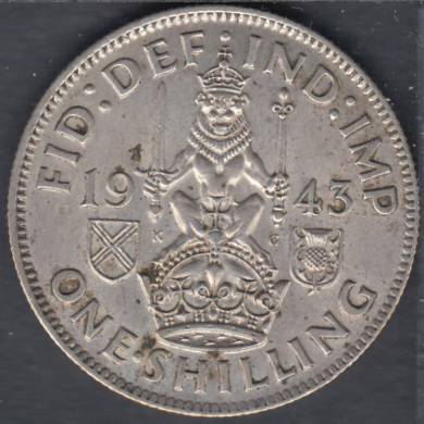 1943 - Shilling - Scottish Crest - EF - Great Britain