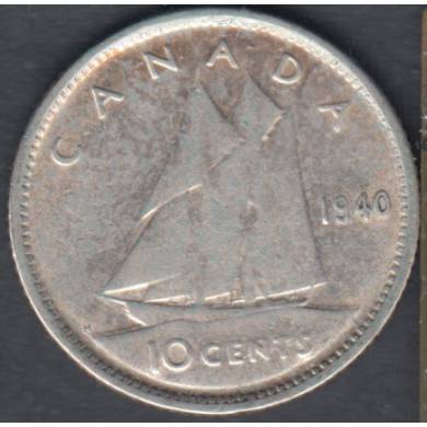 1940 - F/VF - Canada 10 Cents