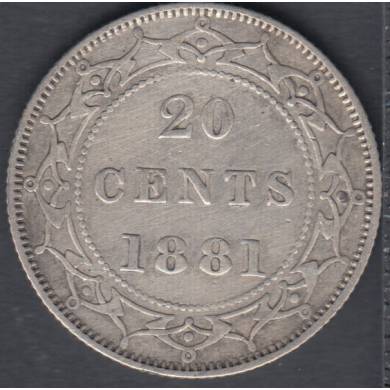 1881 - VF - 20 Cents - Terre Neuve