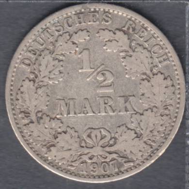 1907 A - 1/2 Mark - Allemagne