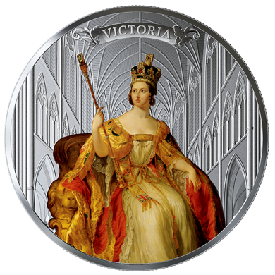 2019 - $50 - 5 oz. Pure Silver Coloured Coin - 200th Anniversary of the Birth of Queen Victoria