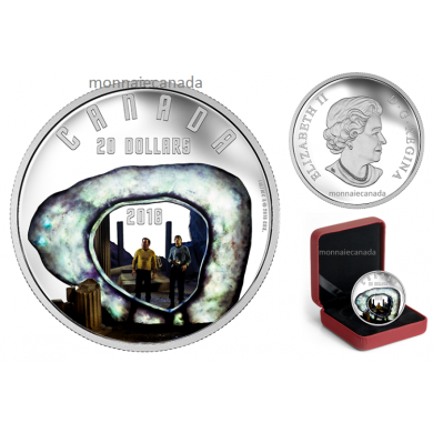 2016 - $20 - Star TrekT 1 oz Pure Silver Coloured – Iconic Scenes - The City on the Edge of Forever