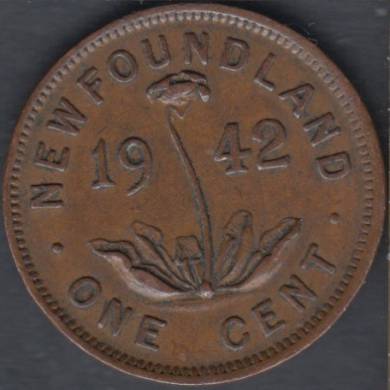 1942 - VF/EF - 1 Cent - Newfoundland