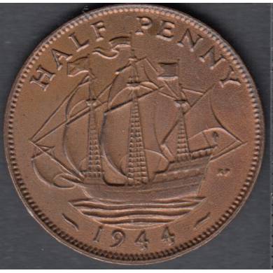 1944 - 1/2 Penny - Endommag - Grande Bretagne