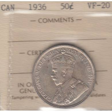 1936 - VF-20 - ICCS - Canada 50 Cents