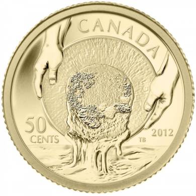 2012 - 50 cents - en or fin - 150e anniversaire de la rue vers l'or de Cariboo