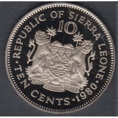 1980 - 10 Cents - Proof -Sierra Leone