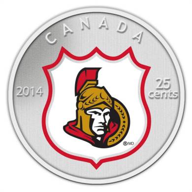 2014 - Snateurs d'Ottawa - Canada 25 cents