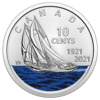 2021 - 1921 - B.Unc - Double Date - Coloré - Canada 10 Cents