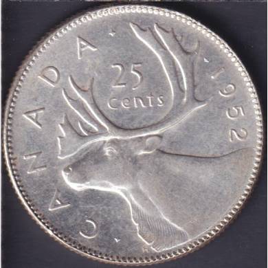 1952 Low Relief - AU - Canada 25 Cents