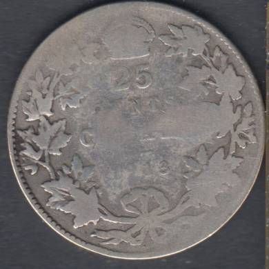 1914 - Damaged - Canada 25 Cents