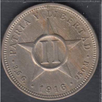 1916 - 2 Centavos - Cuba