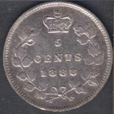 1888 - VF - Damaged - Canada 5 Cents