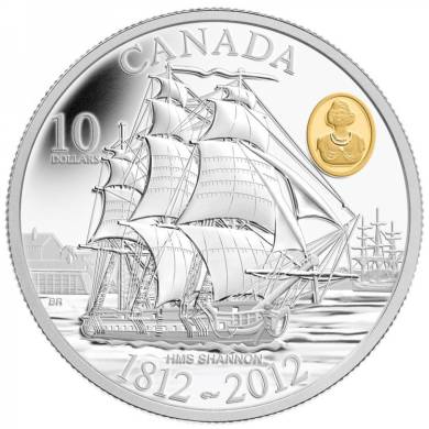 2012 - $10 - Pièce en argent fin - Le HMS Shannon
