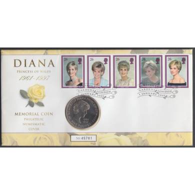 1999 - 5 Pounds set - Diana Memorial Coin Philatelic Numismatic Cover - Great Britain