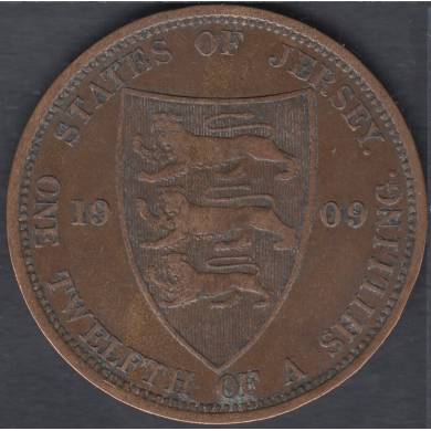 1909 - 1/12 of a Shilling - EF - Jersey