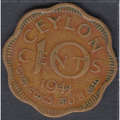 1944 - 10 Cents - Ceylon