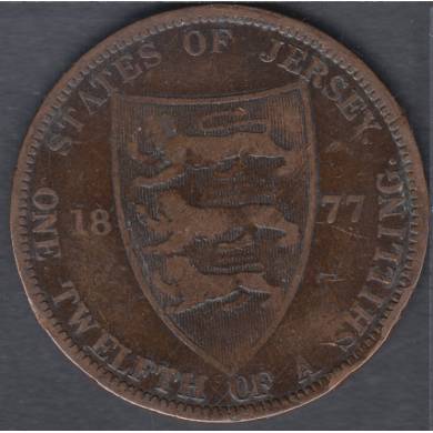 1877 H - 1/12 de Shilling - Jersey