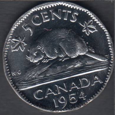 1954 - Unc - Canada 5 Cents