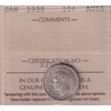 1938 - AU 55 - ICCS - Canada 10 Cents
