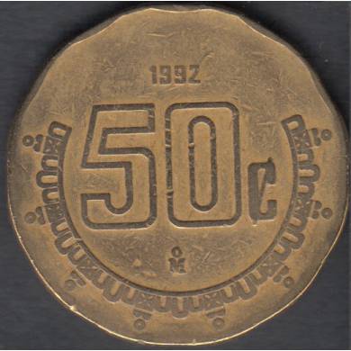 1992 MO - 50 Centavos - Mexique