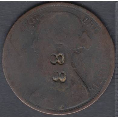 1868 - 1 Penny - Counter Stamped - 88 - Great Britain