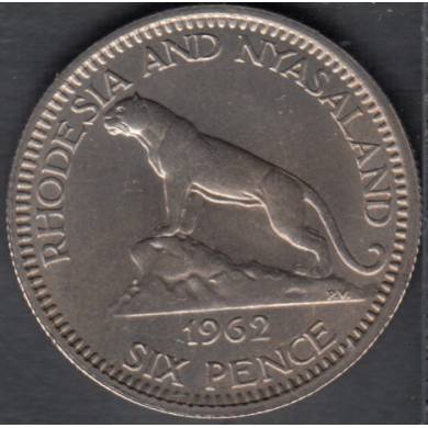 1962 - 6 Pence - B.Unc - Rhodsie & Nyasaland