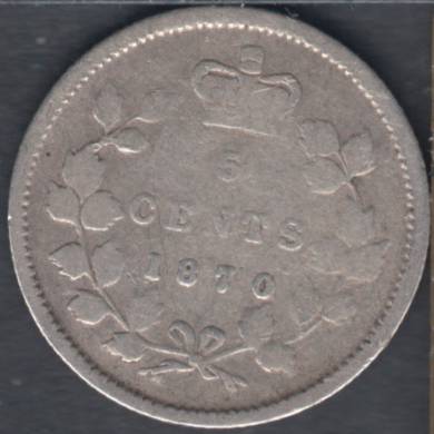 1870 - Good - Raised Rim - Canada 5 Cents