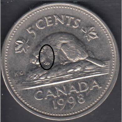 1998 - Bare Neck - Canada 5 Cents
