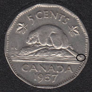 1957 - Bug Tail - Canada 5 Cents