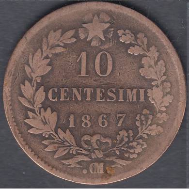 1867 OM - 10 Centisimi - Italie