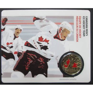 2009 - 25 Cents Vancouver 2010 - Hockey Masculin - Carte a piece Sportive