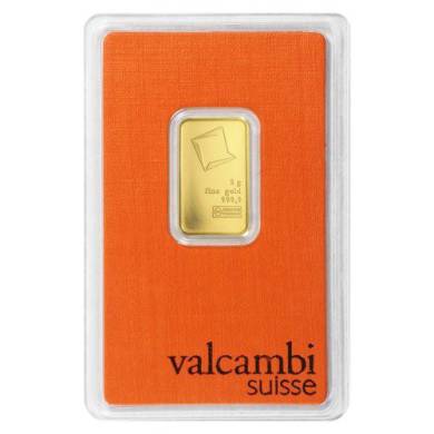 5 Grams Gold Bar 999.9 - Valcambi Suisse - CALL TO ORDER