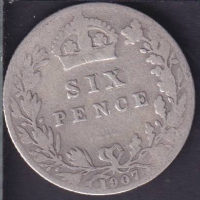 1907 - VG - 6 Pence - Great Britain