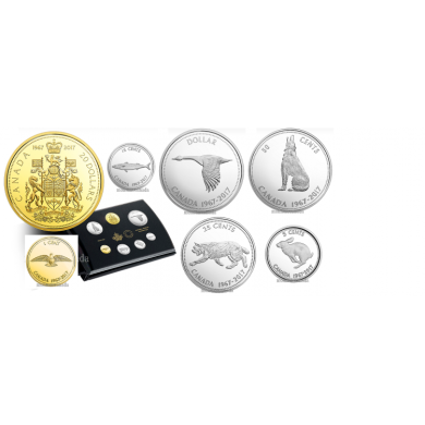 2017 - Commemorative Pure Silver 7-Coin Proof Set - 1967 Centennial Coins