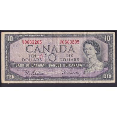 1954 $10 Dollars - VF - Beattie Rasminsky - Préfixe H/V