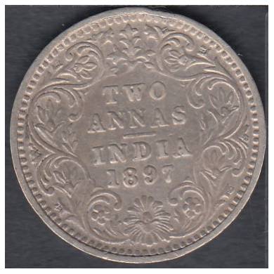 1897 - 2 Annas - Inde Britannique
