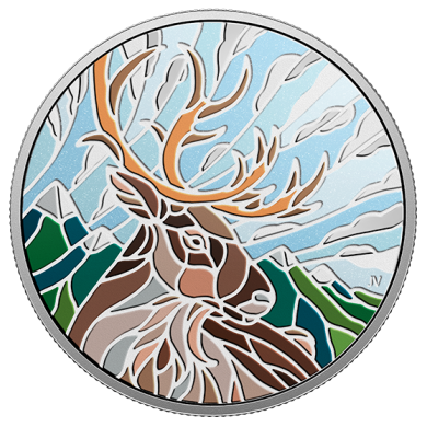 2018 - $20 - 1 oz. Pure Silver Coin - Canadian Mosaics: Caribou