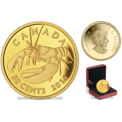 2015 - 50 - 1/25 oz. Pure Gold Coin - Lobster