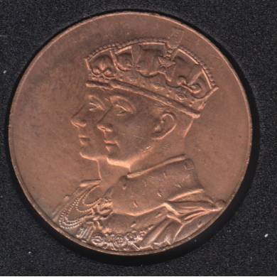 1939 - B.Unc - Royal Visit - George VI and Elizabeth - Small Medal