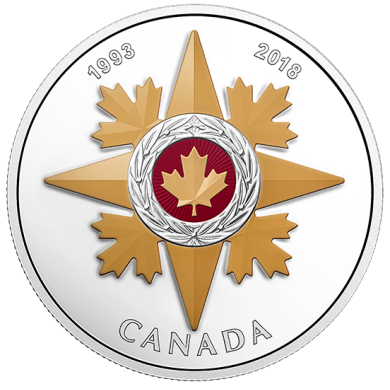2018 - $20 - 1 oz argent - Distinctions honorifiques canadiennes: 25e l'toile vaillance militaire