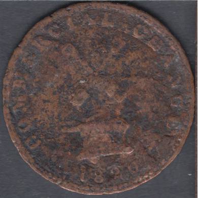 1820 - Commercial Change - Halfpenny Token - Damaged - Upper Canada - UC-9A1