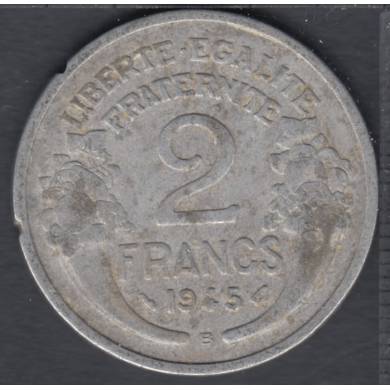 1945 B - 2 Francs - Damaged - France