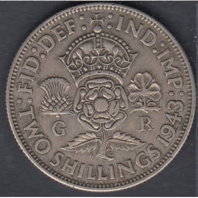 1943 - Florin (Two Shillings) - Grande  Bretagne