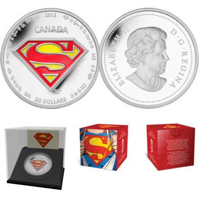 2013 - 1 oz $20 Fine Silver Coin - Superman's S-shield