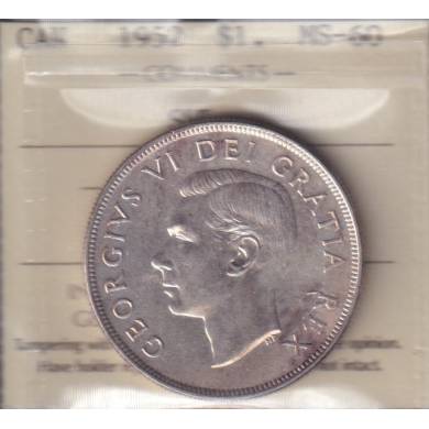 1952 - MS 60 - SWL - ICCS - Canada Dollar