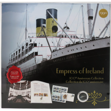 2014 - 50 cents plaque argent & Timbres - Naufrages en eaux canadiennes : Le R.M.S. Empress of Ireland - Collection du 100e Anniversaire