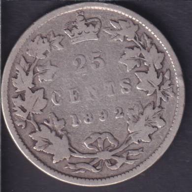 1892 - VG - Canada 25 Cents